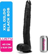 Lusty XXL Dildo Black Bob - 43 CM - Lange Dildo - Met Zuignap - Met Balzak - Anaal Dildo - Seksspeeltjes - Sex Toys - Mega Dildo