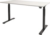 RoomForTheNew Bureau Heathrow Basic-Desk - Zit sta Bureau - Zit sta Bureau Elektrisch - Gaming Bureau - Game Bureau - Verstelbaar Bureau - standing Desk--Wit blad-Zwart  onderstel-