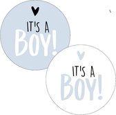 Sluitstickers Geboorte-Sluitzegel Geboorte-Geboorte Stickers-Geboortestickers-Stickers Geboorte-It's a Boy -2 Kleuren-50 stuks- 40 mm