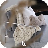 Handgemaakte wollen deken voor 1 persoon van BELM - 150x80cm - Valentijn cadeautje voor haar en hem - Chunky Merino Wol - Grof gebreide plaid- Grof gebreide deken - Chunky merino wol deken