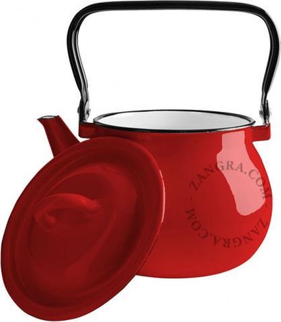 Definitie rekken houd er rekening mee dat Zangra emaille waterkoker 2,5 l - rood | bol.com