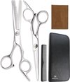Mousche Volledige Kappersset - 5 Stuks - Kappersschaar Rechtshandig - Uitdunschaar Kapper - Hair Scissors - Coupeschaar - Haarschaar Set