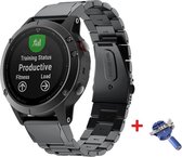 Luxe Metalen Armband Bandje Geschikt Voor Garmin Fenix 5S/5S Plus/6S/6S/7S Pro/Sapphire/Solar - Schakel Polsband Strap RVS - Met Horlogeband Inkortset - Stainless Steel Horloge Band - Schakel