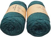 Cafuné enkel gedraaid macramé koord-3mm-donkergroen-90m-250g-uitkambaar-katoen touw