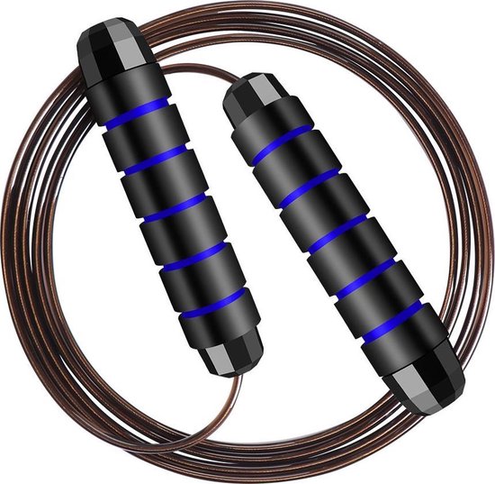 Verstelbaar Springtouw voor conditietraining - Professioneel en Verzwaard - Blauw
