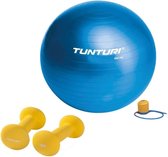 Tunturi - Fitness Set - Neopreen Dumbbellset 2 x 1,5 kg  - Gymball Blauw 90 cm
