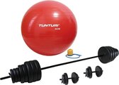 Tunturi - Fitness Set - Vinyl Barbell/Dumbbell Set 50Kg   - Gymball Rood 65 cm