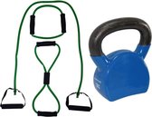 Tunturi - Fitness Set - Tubing Set Groen - Kettlebell 12 kg