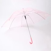 Paraplu Transparant Roze - Inklapbaar - Doorzichtig - Ø95cm - automatisch - Umbrella - Transparent - koepelparaplu - kinderen