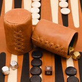 Luxe backgammon bord -handgemaakt - klassieke reisspellen -spellen voor volwassenen- luxe uitgaven- leder