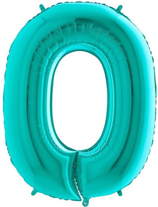 Cijfer 0 Turquoise - 100 Centimeter