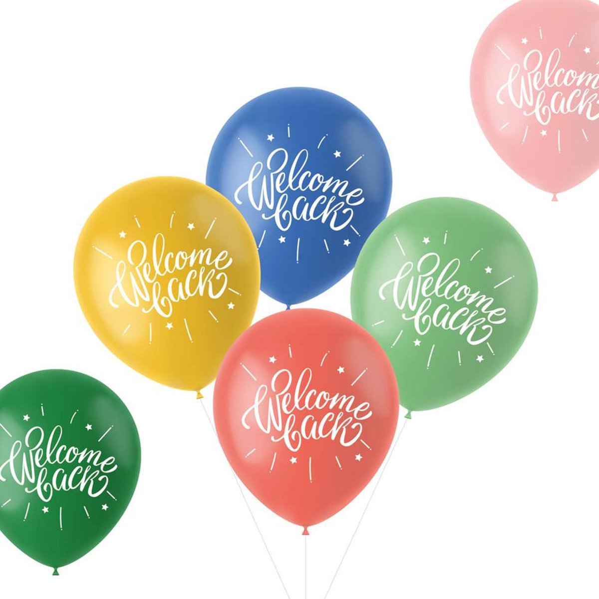 Folat - Ballonnen Retro Welcome Back Meerkleurig 33 cm - 6 stuks