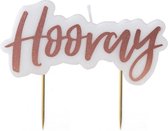 Taart Kaars 'Hooray' Rosé Goud