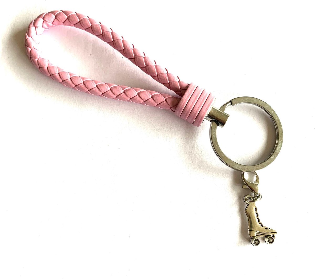Sleutelhanger - Roze - Rolschaatsen - Sport - Hanger - Leer - Kleur - Sportsieraad - Sieraad - Sportsieraden - Sieraden - Team - Teamkado