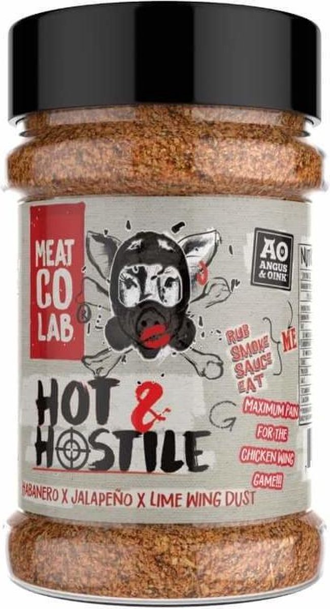 Angus & Oink Hot & Hostile Rub 200 g - Barbecue Kruiden - Kruiden en Specerijen - Rub kruiden