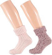 Chaussettes slip - Apollo - Femme - Rose/Rouge - Taille 35-38 - 2 paires - 2-pack