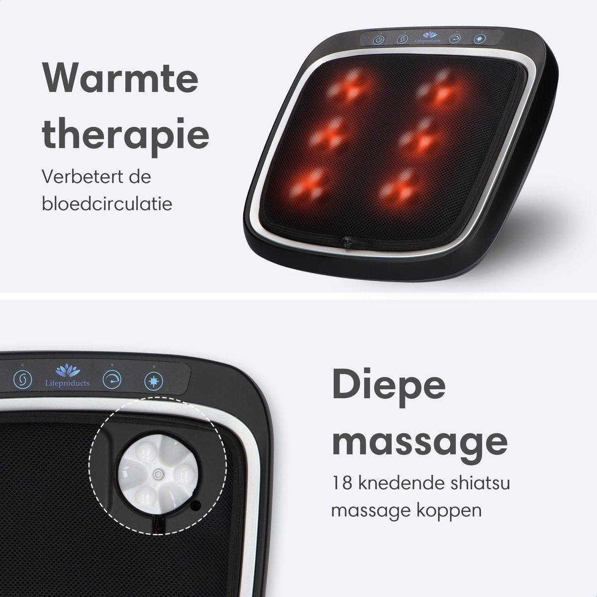 Afbeelding 2 van Lifeproducts Voetmassage Apparaat - Shiatsu Massage Apparaat - Bloedcirculatie Massageapparaat - Massagekussen - Voetmassageapparaat - Massageapparaten met Verwarming