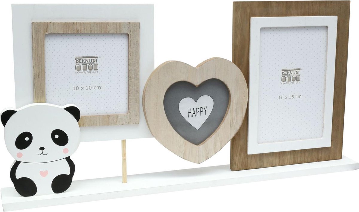Deknudt Frames fotolijst S67UC4 G3 - panda - 1x 10x15 en 1x 10x10 cm wit