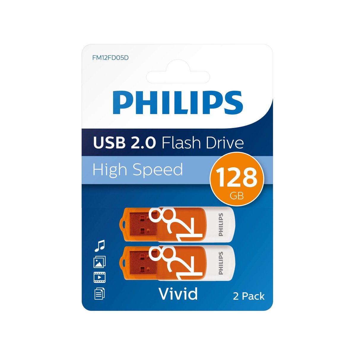 Philips USB flash drive Vivid Edition 128GB, USB2.0, 2-pack