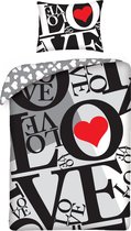 Valentines LOVE - Dekbedovertrek - Eenpersoons - 140 x 200 cm - Multi