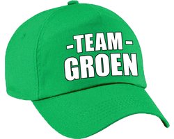 Team groen pet voor volwassenen voor bedrijfsuitje / sportdag / training