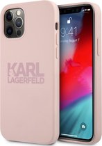 Karl Lagerfeld Silicone Back Case - Geschikt voor Apple iPhone 12 Pro Max (6.7") - Roze