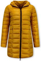 Puffer Jas Dames Parka - Dubbelzijdig - Slim Fit - Geel