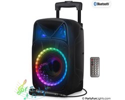 PartyFunLights Bluetooth karaoke party speaker - Party verlichting - microfoon - afstandsbediening