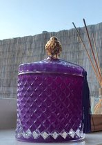 Luxury storage jar purple with gold/ Luxe opberg pot paars met goud/ decoratie pot