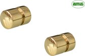 AMIG Meubelknop Kastknop Handgreep – 2 stuks – rond Ø18mm – gepolijst Messing