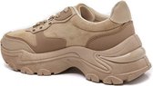 ideals shoes damessneakers laag Beige met veters