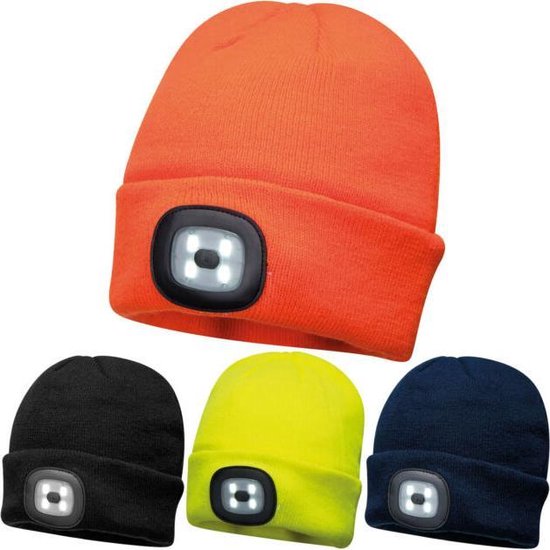 TAGVO Led-verlichte muts, oplaadbare USB-loopmuts met licht, extreem heldere 4 ledlampen, muts met licht, voor heren, wintermuts, led voor hardlopen, wandelen, heren en dames, cadeau voor mannen