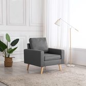 Fauteuil lichtgrijs stof 77x71x80 cm