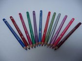 Superlooks Lip & Eyeliner potloden met sluitcap assortiment set van 12 stuks verschillende kleuren, watervast.