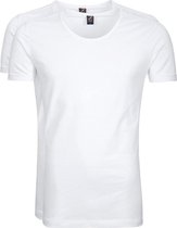 Suitable - Otaru T-Shirt Brede Ronde Hals Wit 2-Pack - Heren - Maat XXL - Slim-fit
