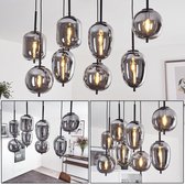 Belanian - Plafondlampen combi 8 stuks in design editie - Gerookt glas lamp - Smoke lamp - Muurlamp - Industriële lamp - LED lamp - Vintage lamp - Hanglamp - Zwart