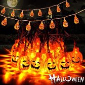 Halloween Lichtketting | Lichtsnoer | Herfstdecoratie | Halloweendecoratie | 3 Meter | 20 LEDS | 3D Pompoenen | 2 Modi