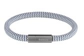 Armband dames touw -  heren armbanden scheepstouw Galeara Riu met magnetische sluiting - Wit Blauw Staal 17.5cm
