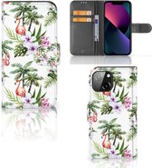 Coque de téléphone iPhone 13 Mini Flip Case avec naam Flamingo Palms