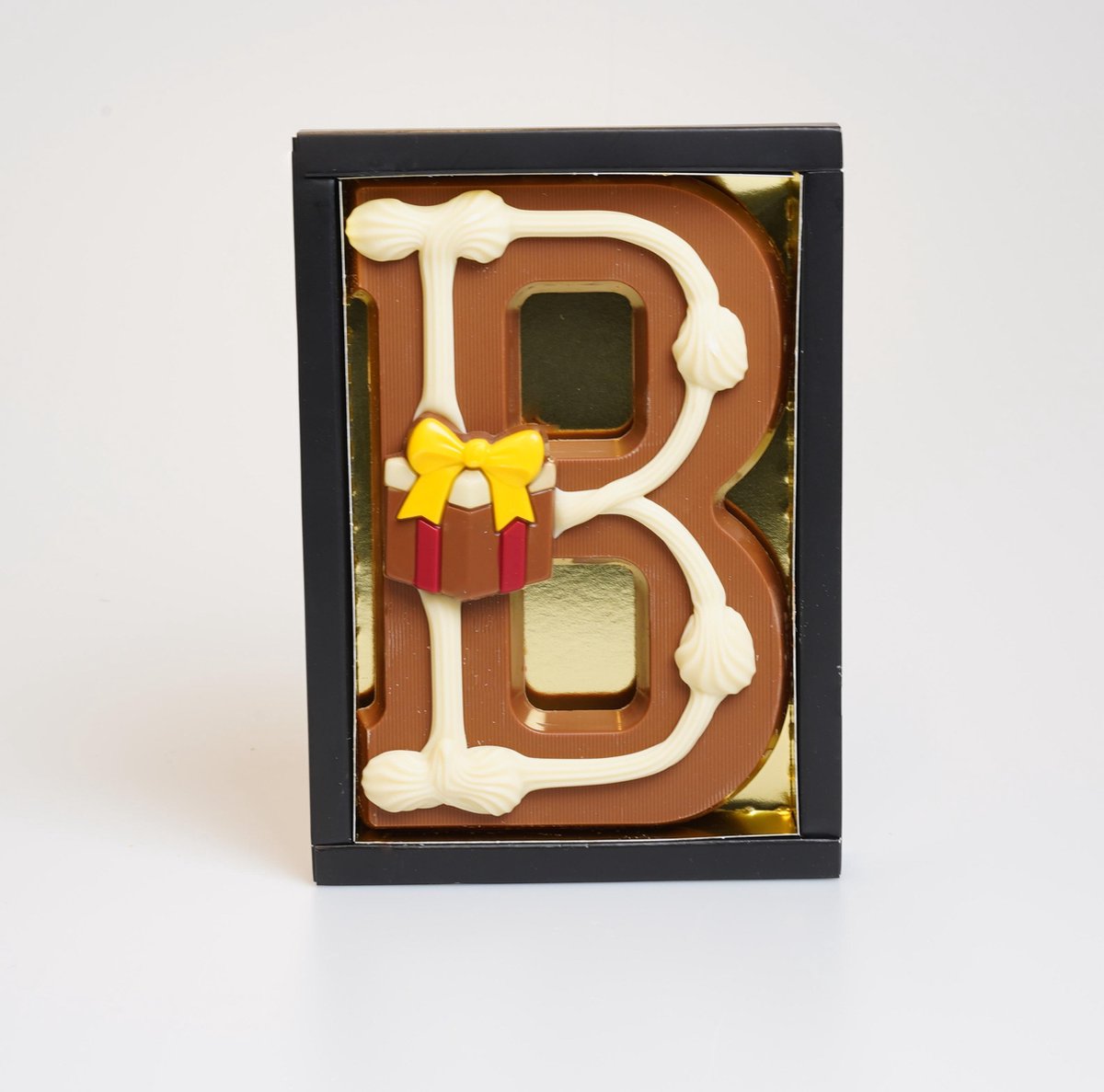 Luxe Gedecoreerde Melk Chocolade Letter B - 240 Gram — cadeau in Eten & Drinken - foto 5