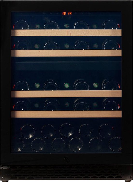 Koelkast: Pevino NG 39 flessen - Wijnklimaatkast 2 zones - Greeploos - zwart glas, van het merk Pevino