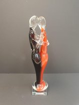 glaswerk beeld knuffelen rood/zwart