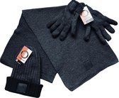Feyenoord - Handschoenen (maat L/XL) + Muts + Sjaal - Donkergrijs