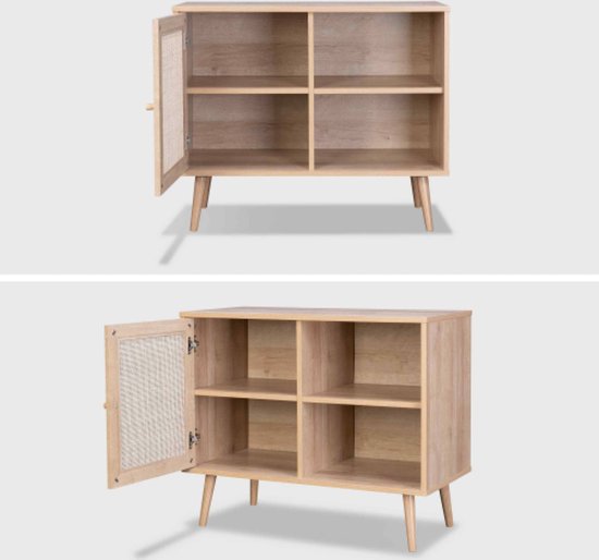 Buffet Alice's Garden Bohème - 120x39x70cm - 3 portes - Bois et rotin