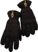 Ski-handschoenen met vioolsleutel, zwart Maat S/M