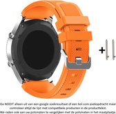 Oranje Siliconen Sporthorloge Bandje voor bepaalde 20mm smartwatches van verschillende bekende merken (zie lijst met compatibele modellen in producttekst) - Maat: zie foto – 20 mm orange rubber smartwatch strap