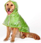 Regenjas hond - maat XS - groen - waterdicht - hondenjas - met buikband - verstelbaar met drukknopen - regenjas voor kleine honden - hondenkleding - ruglengte 20cm