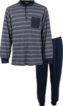 Gentlemen heren pyjama | MAAT L | Streep marine/wit | knoop