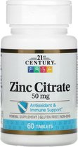 Voordeelpakket: Zink Citraat / 50 (!) mg/ Vegan / 3 x 60 stuks / 21st Century Vitamins