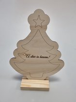 Houten gedenk kerstboom met de tekst ''A star in heaven'' - Gedenkboompje - Beeld - Hemel - Kerstbeeld - Kerst - Kerstboom - Kerstmis - Kerstdecoratie